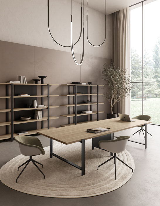 ABOUT-OFFICE_horo_riunione_pure_rovere-nero HORO - La collezione direzionale di carattere