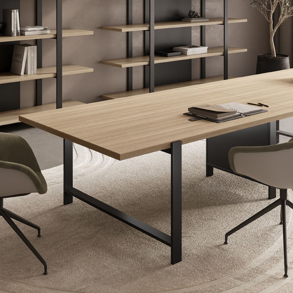 ABOUT-OFFICE_horo_riunione_pure_rovere-nero_dettaglio HORO_PURE-riunione - About Office